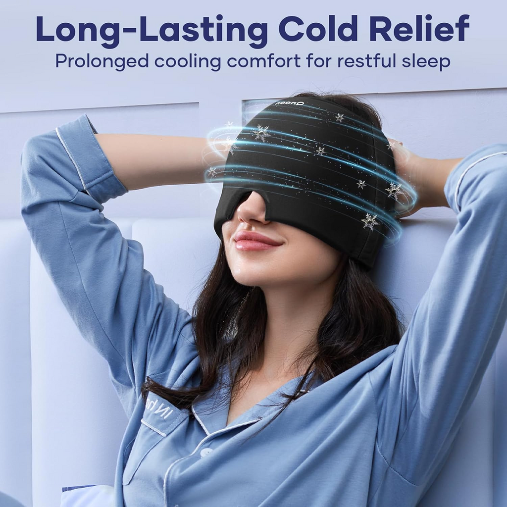 Inside view of the 360-degree cooling gel in the Migraine Relief Cap.