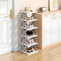 Foldable 6-layer shoe rack from Organivo, perfect for entryway organization.