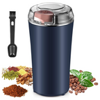 A person grinding coffee beans with the Dabster Coffee Grinder Blender.