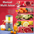 Multicolor manual juicer ideal for citrus and vegetable juice