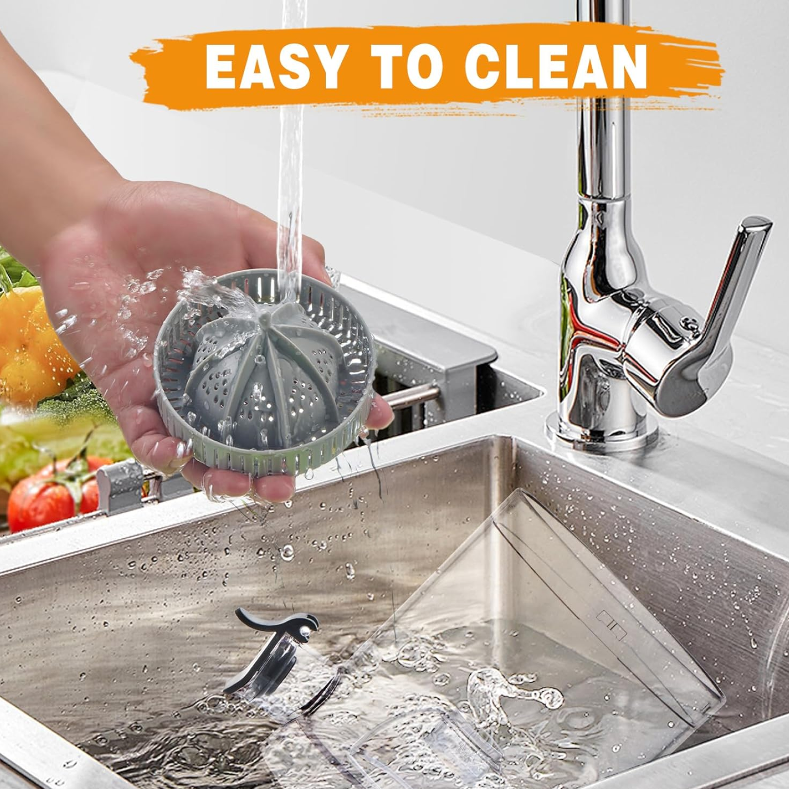 Juicer's built-in mesh pulp filter for efficient seed separation