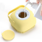 Front view of the ergonomic silicone massage bath brush from VelvaBloom.