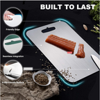 Elegant stainless steel cutting board with floral design engraving
