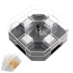 Instructional view showing how to place bait inside the cockroach trap box.