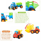 Colorful pull-back construction trucks toy set for preschool kids