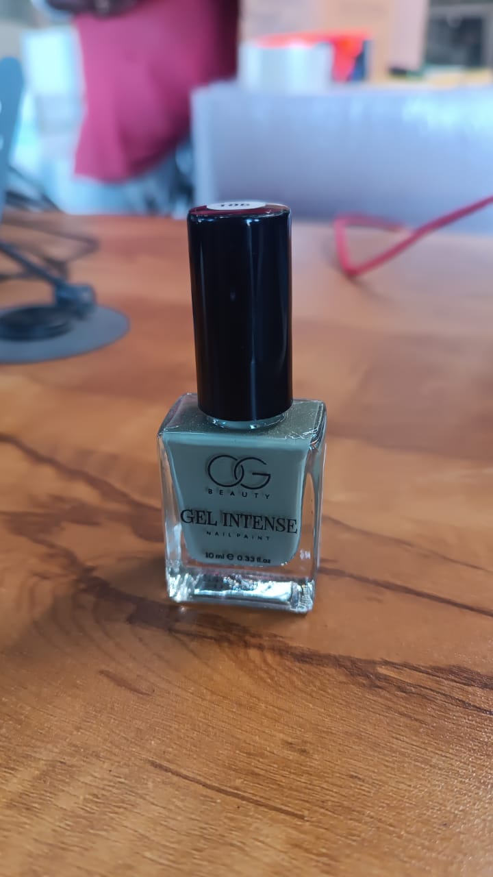 OG Beauty Pearl Grey Gel Intense Nail Polish 10 ML bottle with glossy finish