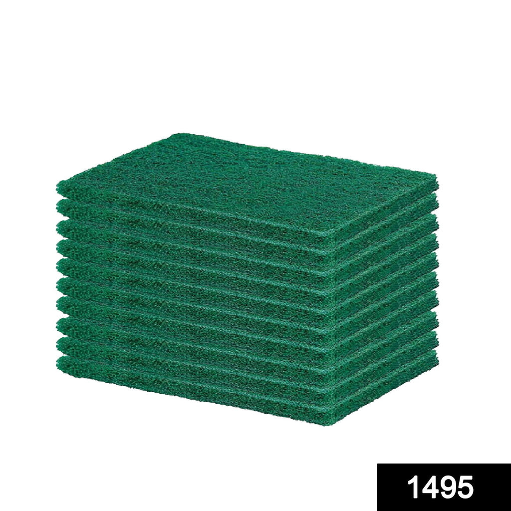 Close-up of green cleaning pads, ideal for scrubbing utensils and kitchen surfaces.