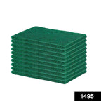 Close-up of green cleaning pads, ideal for scrubbing utensils and kitchen surfaces.