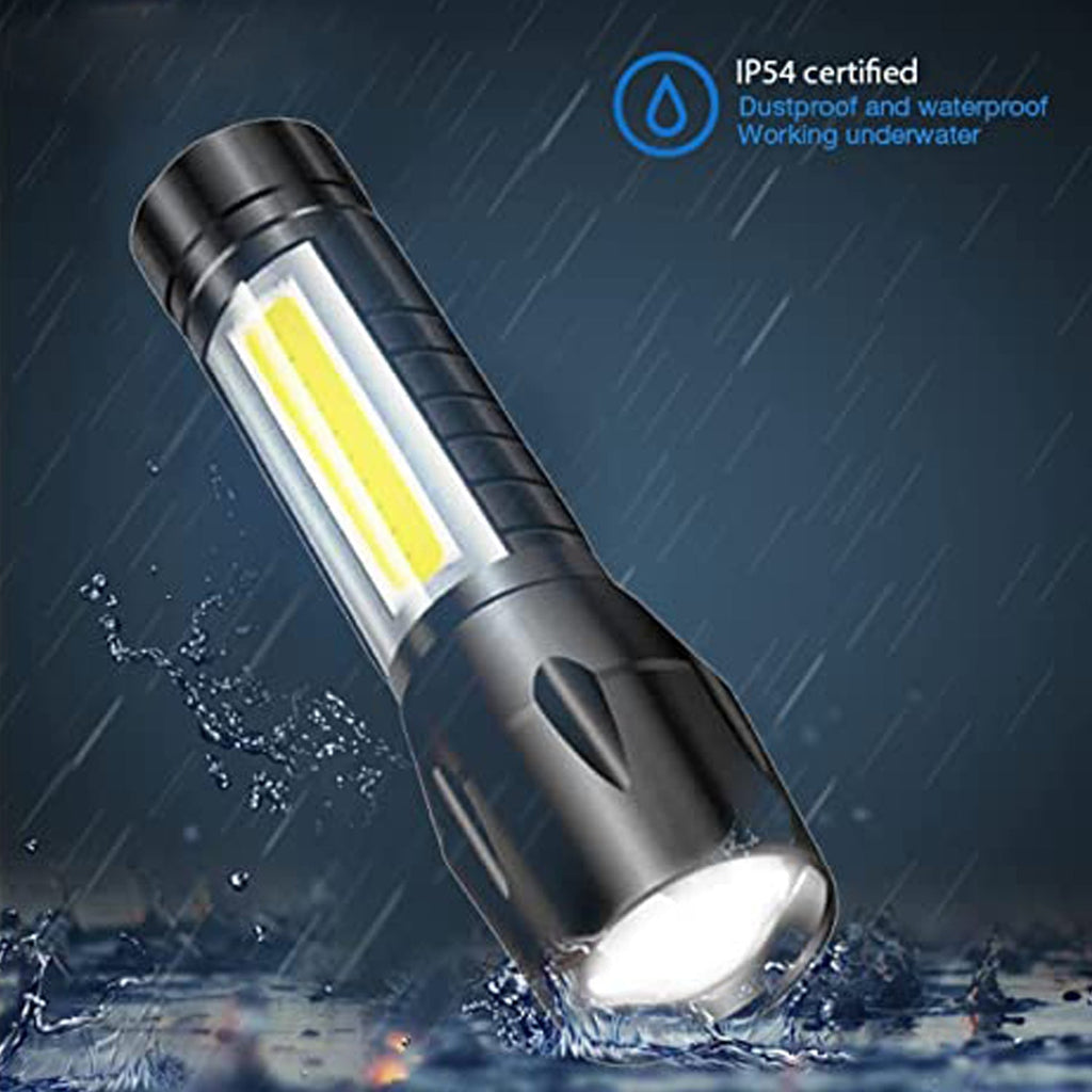 Mini rechargeable flashlight, ideal for travel and everyday carry.