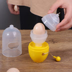 Multiple views of the Storenzo Manual Egg Scrambler, highlighting its white colour and transparent top.