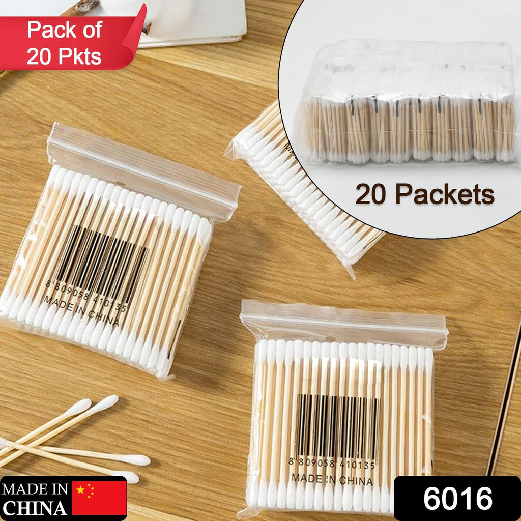 Double-headed bamboo cotton swabs for versatile personal care.