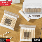 Double-headed bamboo cotton swabs for versatile personal care.
