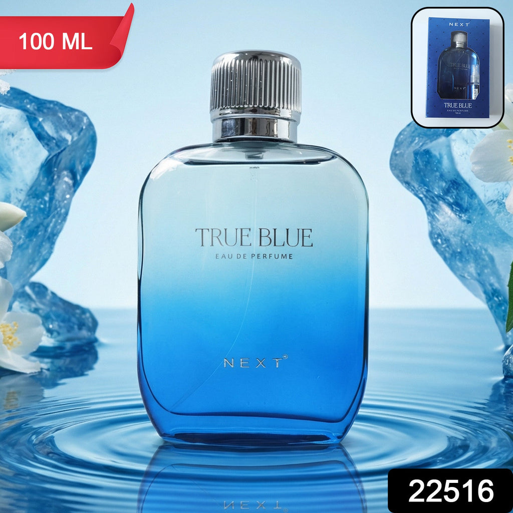 True Blue fragrance perfume bottle by Next, premium men's perfume