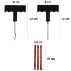 RaceVault tyre repair kit showing T-handle tools and extra strips.