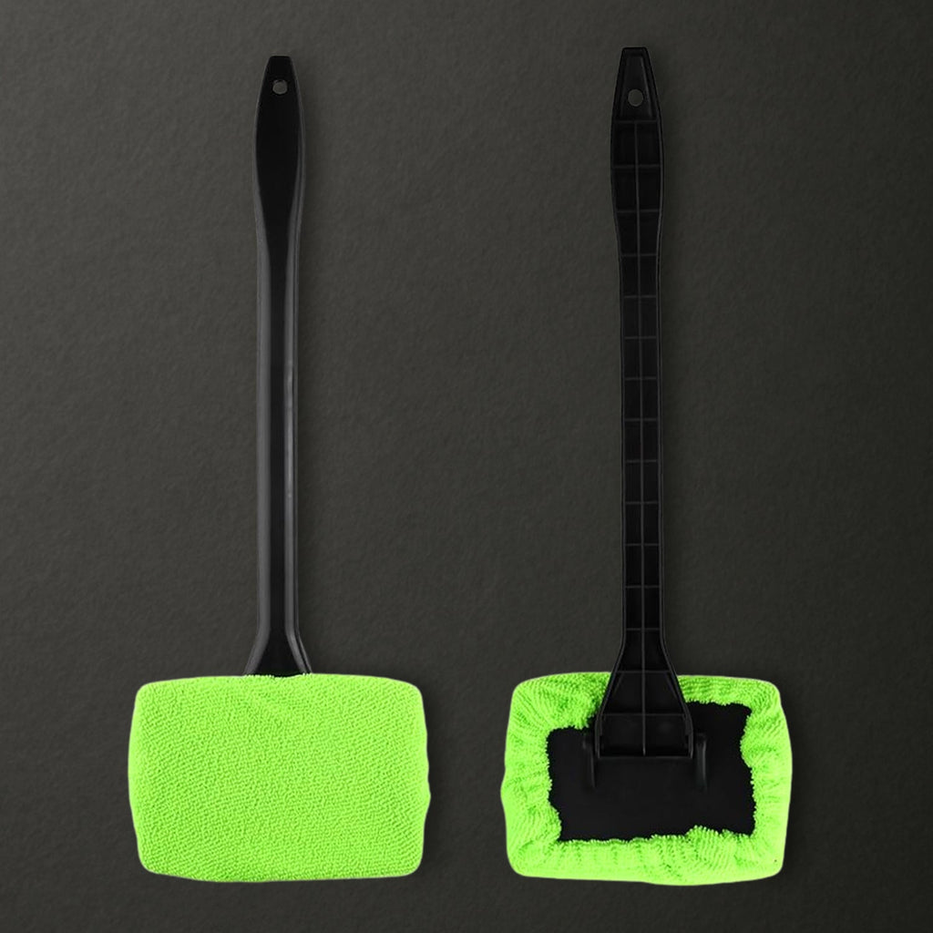 Microfiber car windshield cleaner with ergonomic handle by Velvet Wheels.