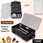 Screwdriver set with precision bits neatly arranged for electronics maintenance