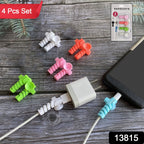 Charger cable protector in black applied to a mobile phone charging cord.