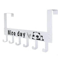 White over door hook hanger rack with 6 heavy-duty carbon steel hooks