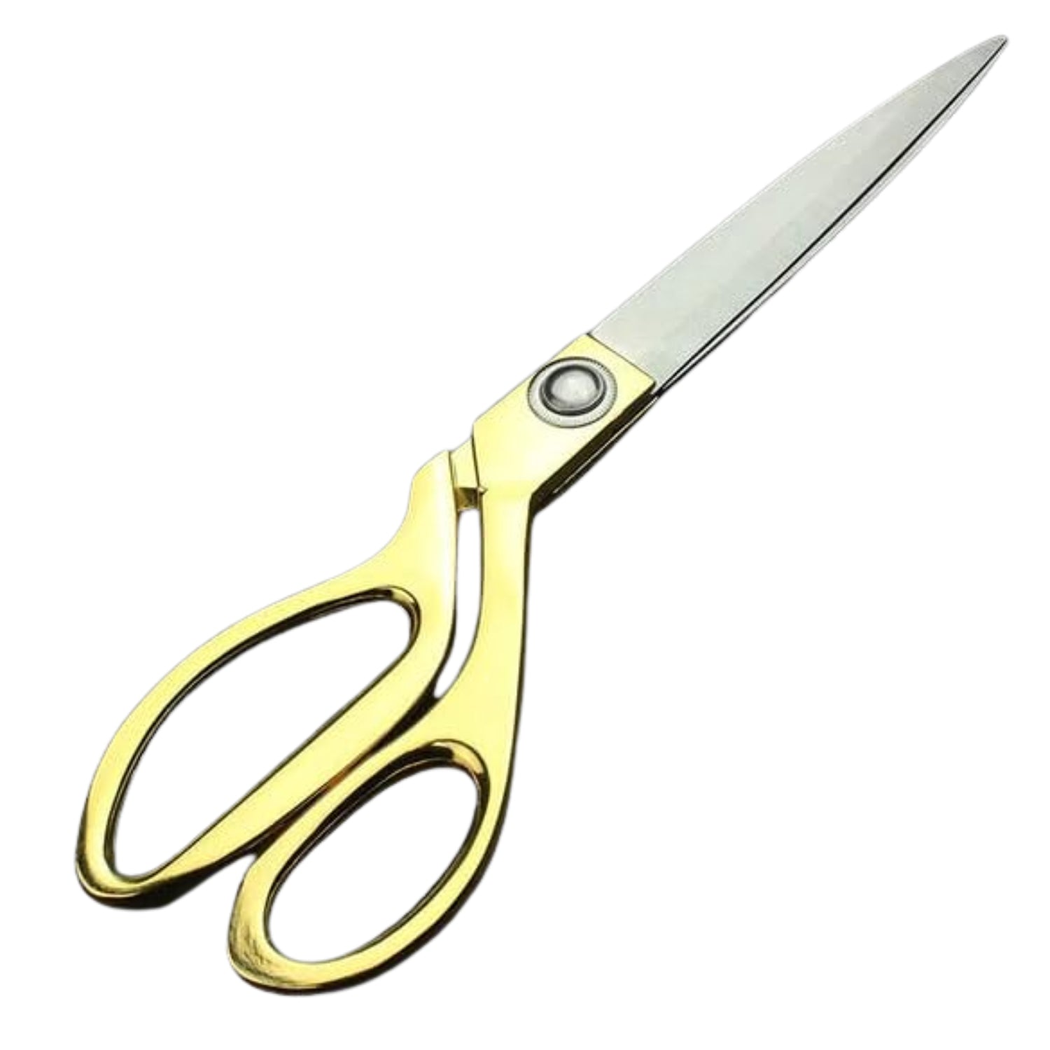 Top-down view of the 9.5-inch stainless steel tailoring scissor on a white background.