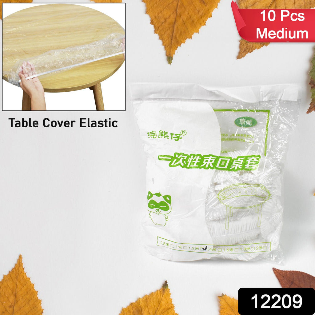 Close-up of the secure elastic edge fitting snugly around a table.