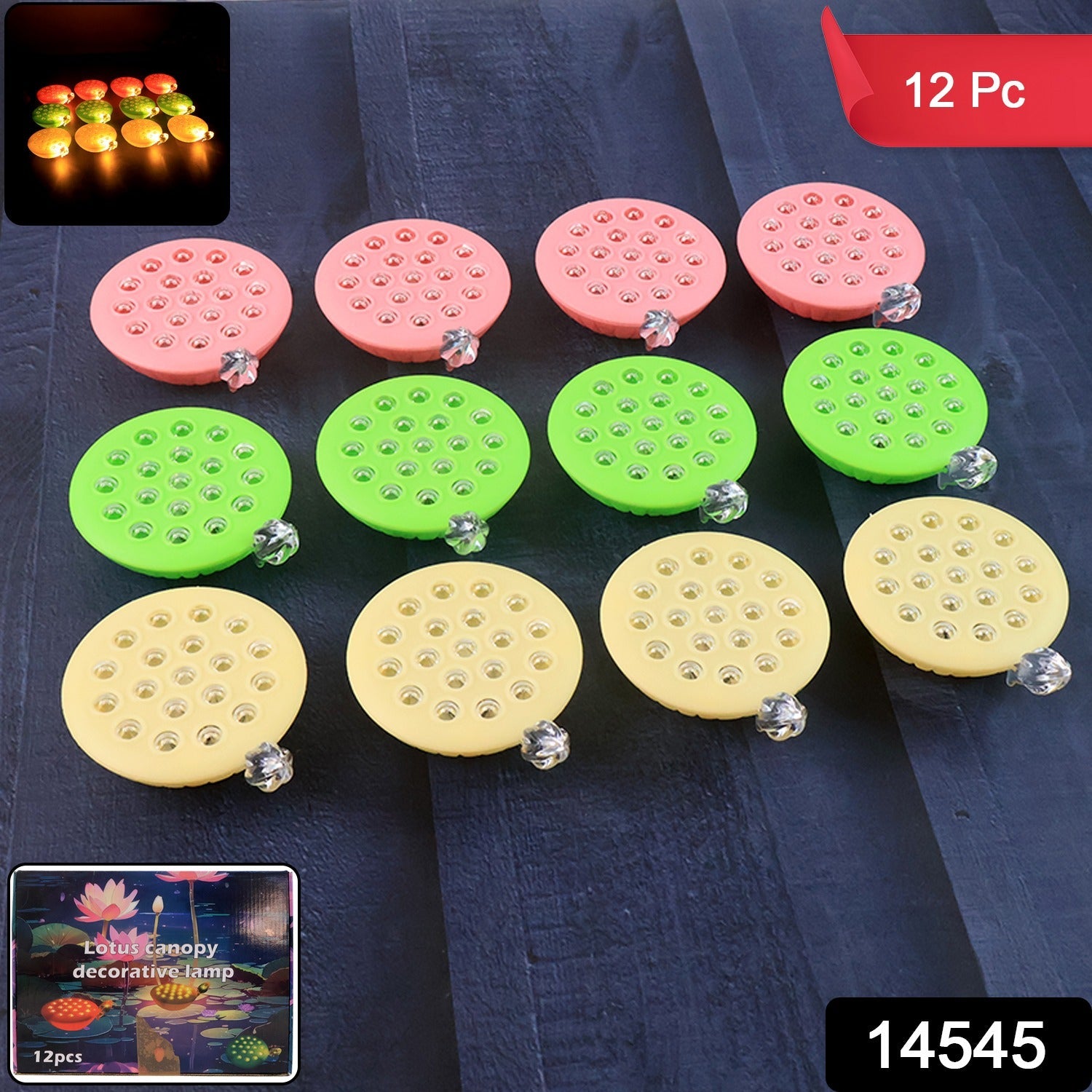 Multicolor lotus shaped LED lamps for festive decorations