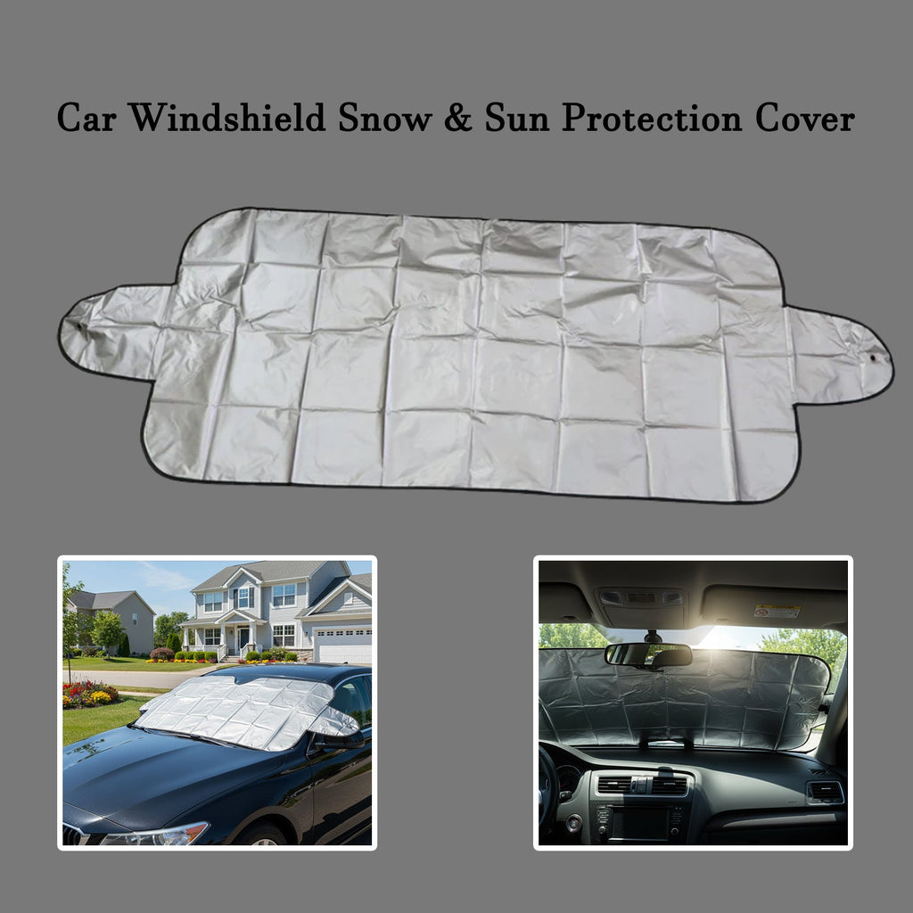 Reflective outer layer of car windshield protection cover reducing heat buildup