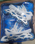 Vibrant LED inline skates showcasing flashing lights.