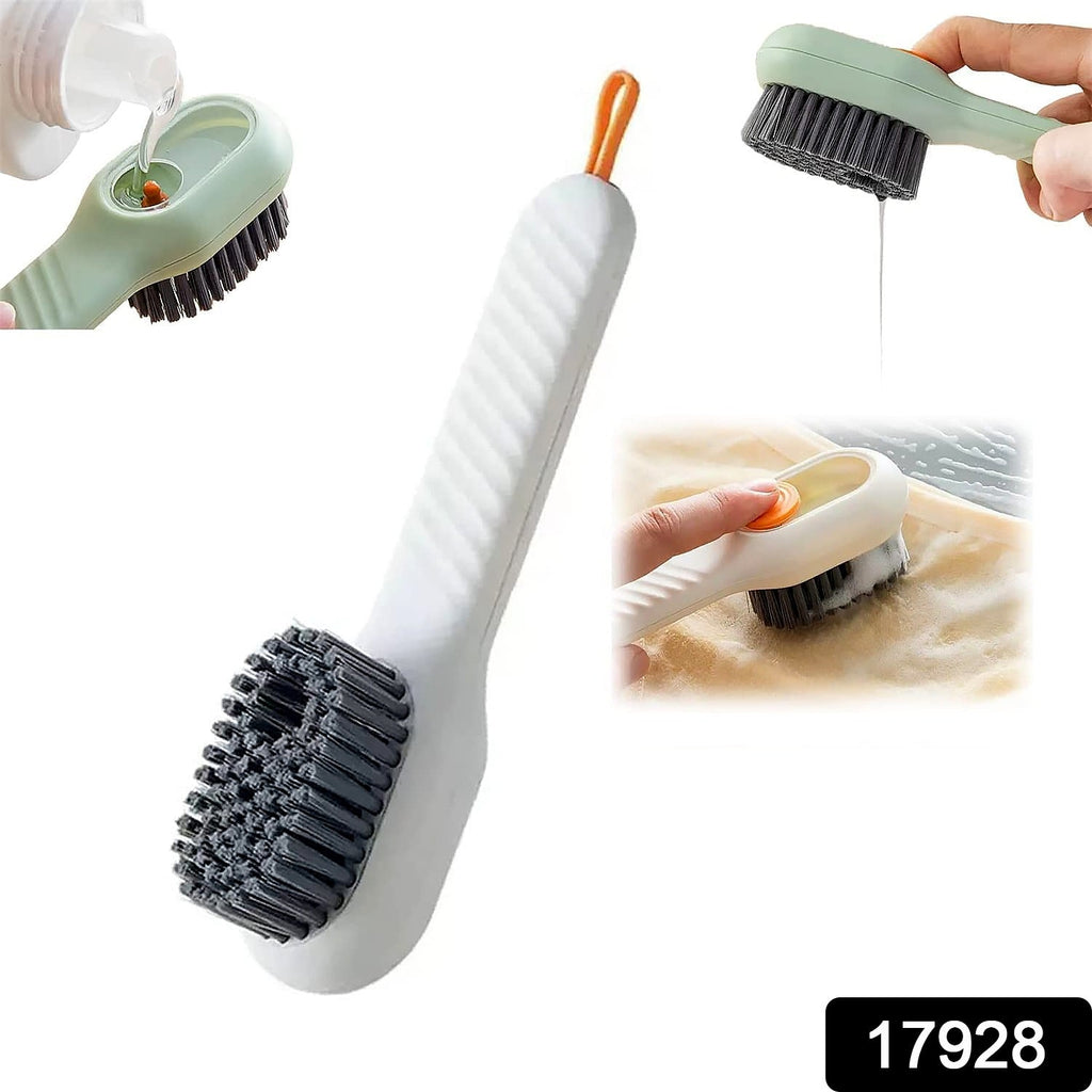 Close-up of durable bristles on a liquid dispensing brush, ready for tough stains.
