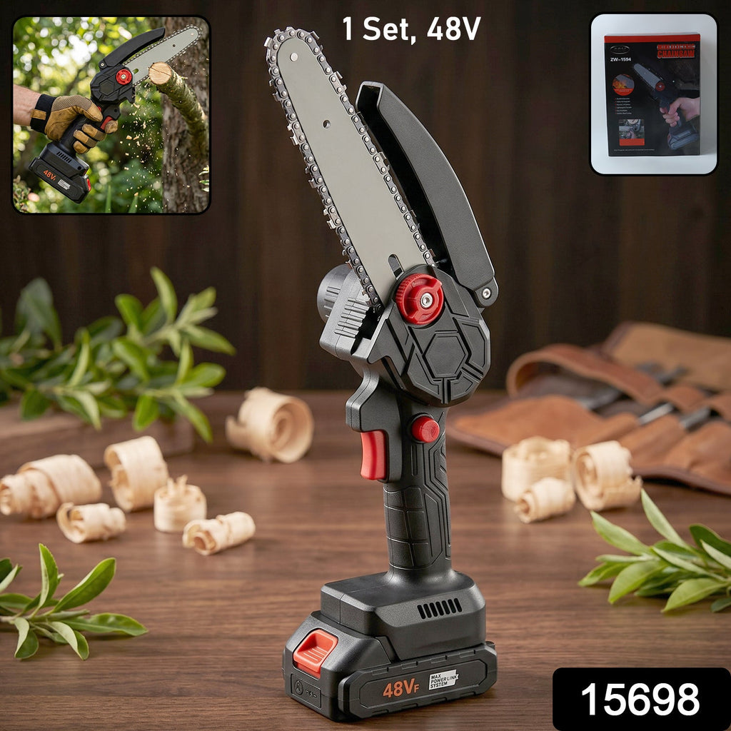 Mini electric cordless chainsaw with accessories