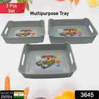 Durable plastic trays holding fresh kitchen fruits and vegetables