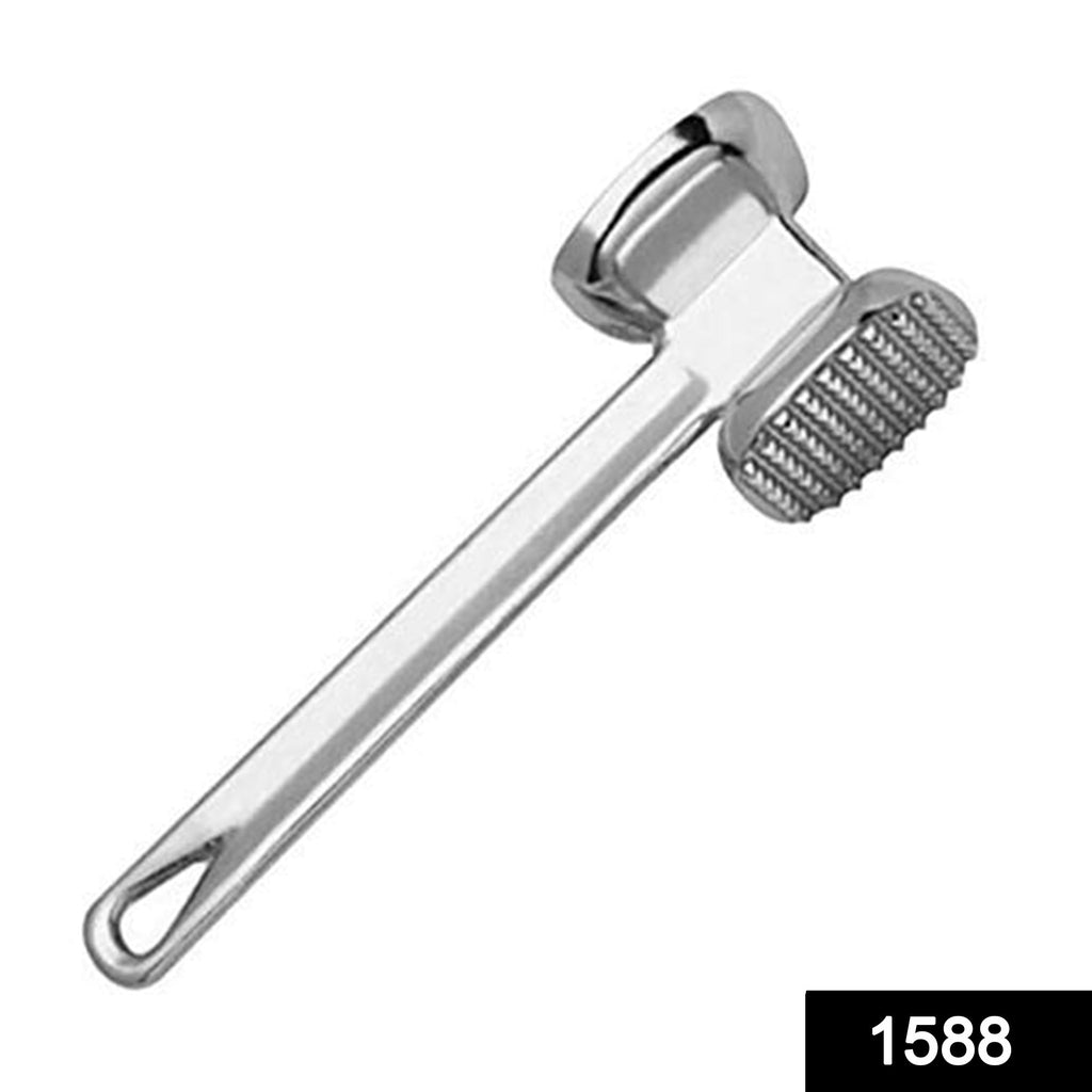Professional meat tenderizer hammer showing its dual-sided design.