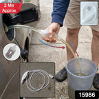 Manual siphon pump for easy liquid transfer with flexible pipe