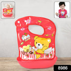 Baby bib featuring wide coverage and secure velcro closure