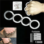 Stylish 4-finger rotating fidget ring shown in an outdoor setting for active stress relief.