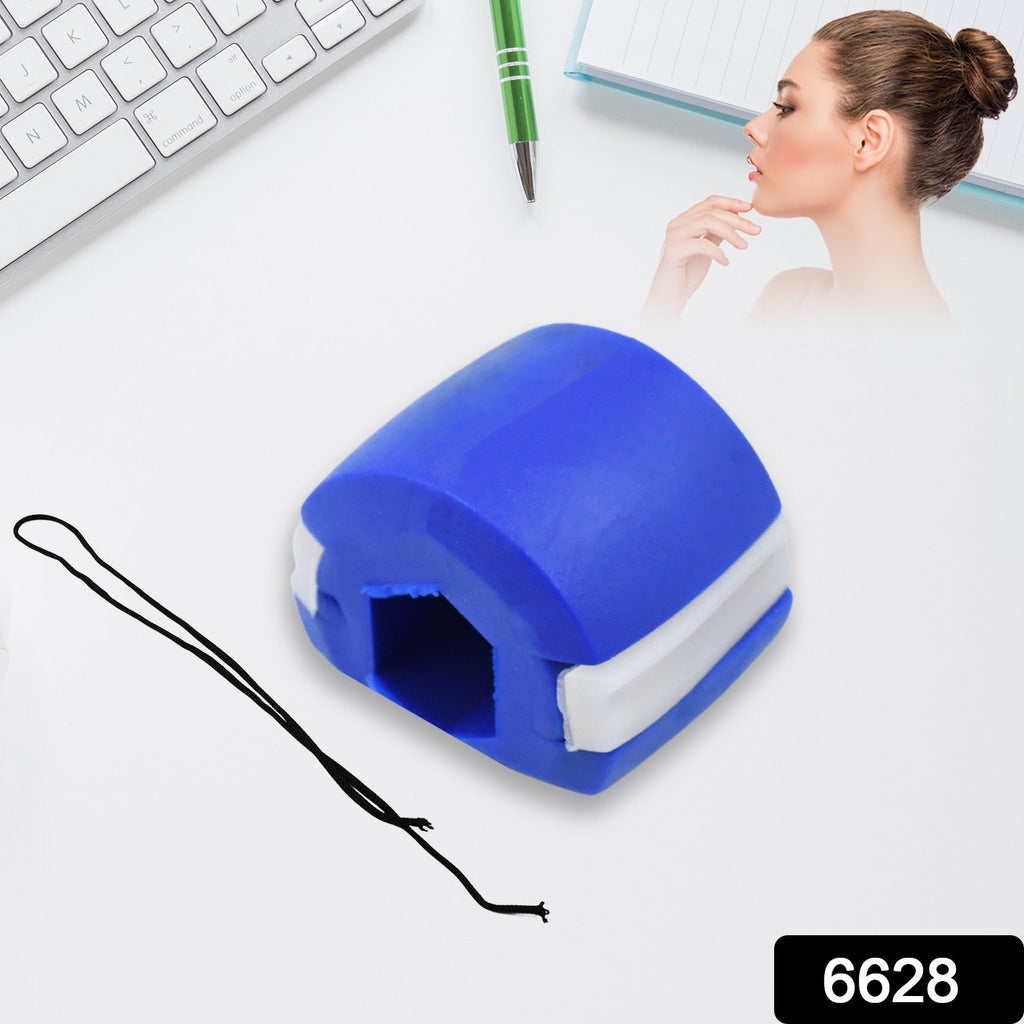Close-up view of the dark blue Jawline Exerciser highlighting its texture.