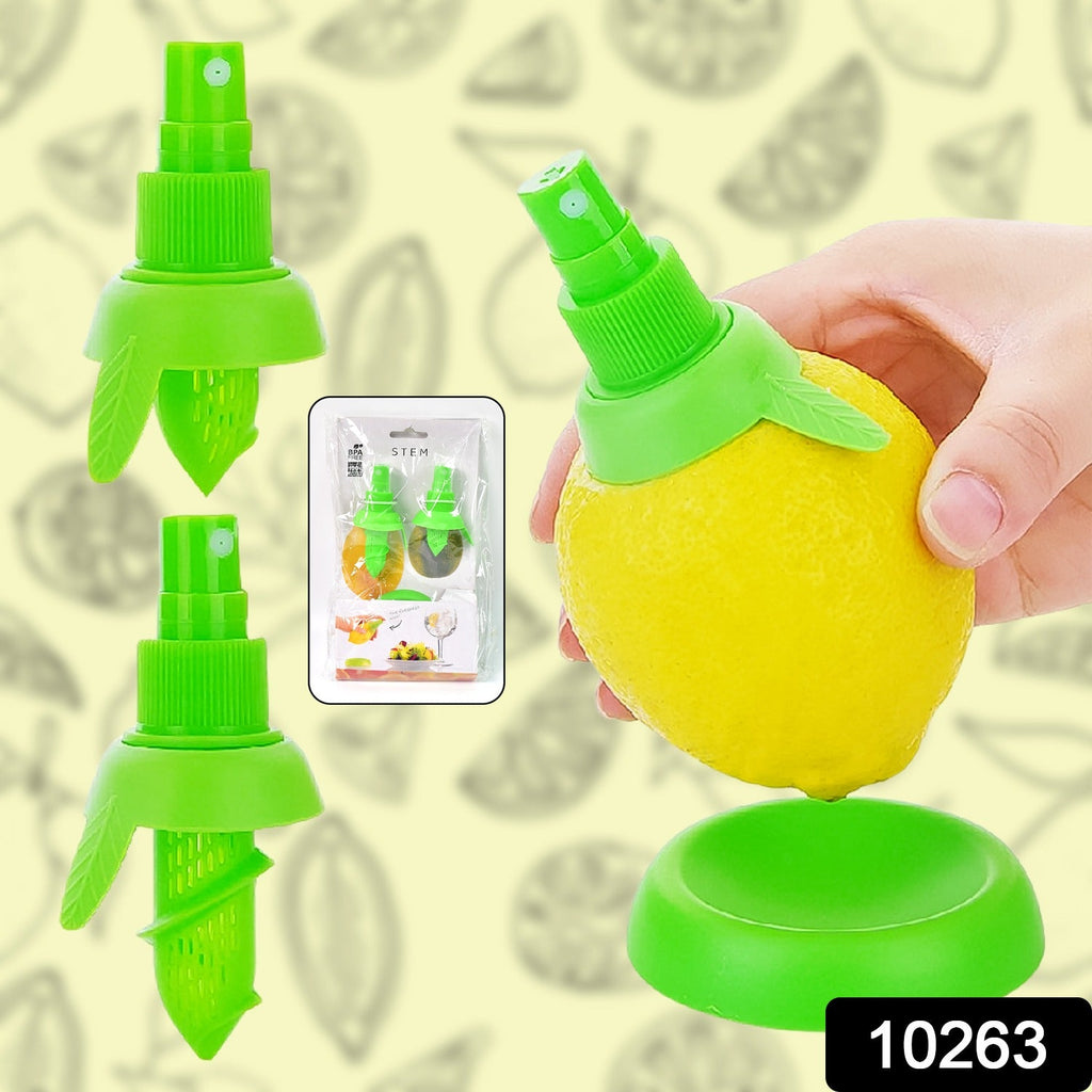 Fresh lemon juice being sprayed onto food using the ChefAura citrus sprayer.