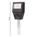 Size view of 18 cm height soil meter with white background