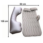 Dimensions of the car air mattress (126cm x 62cm)