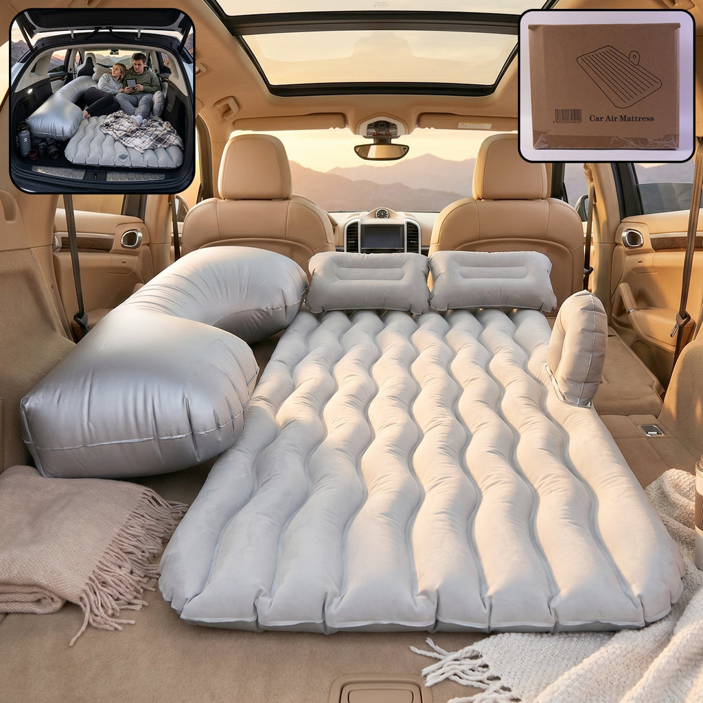 Car air mattress with U-shape extension for foot well