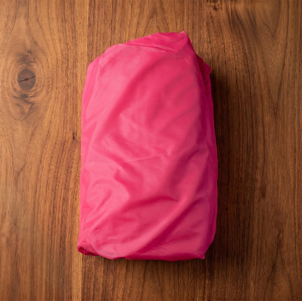 Folded inflatable lounger for easy storage