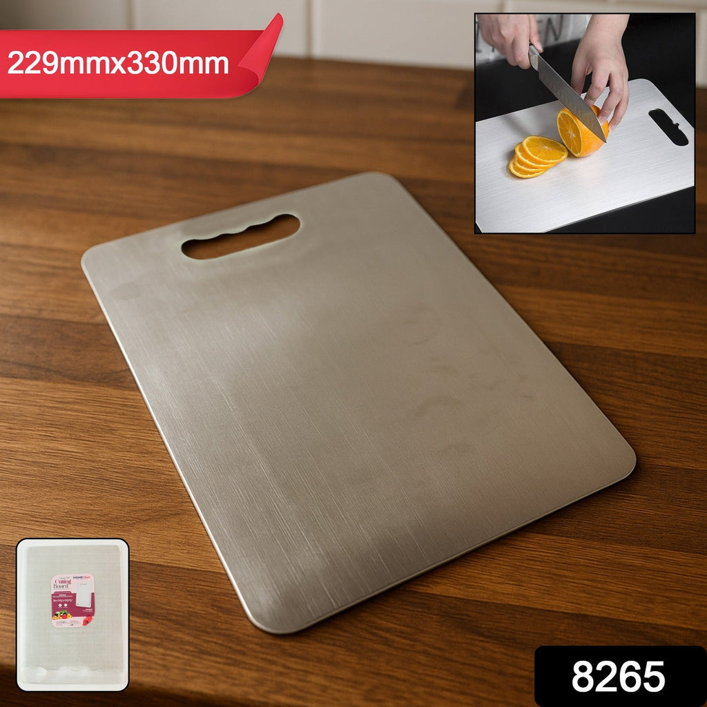 Durable steel-edge cutting board ideal for chopping and food preparation