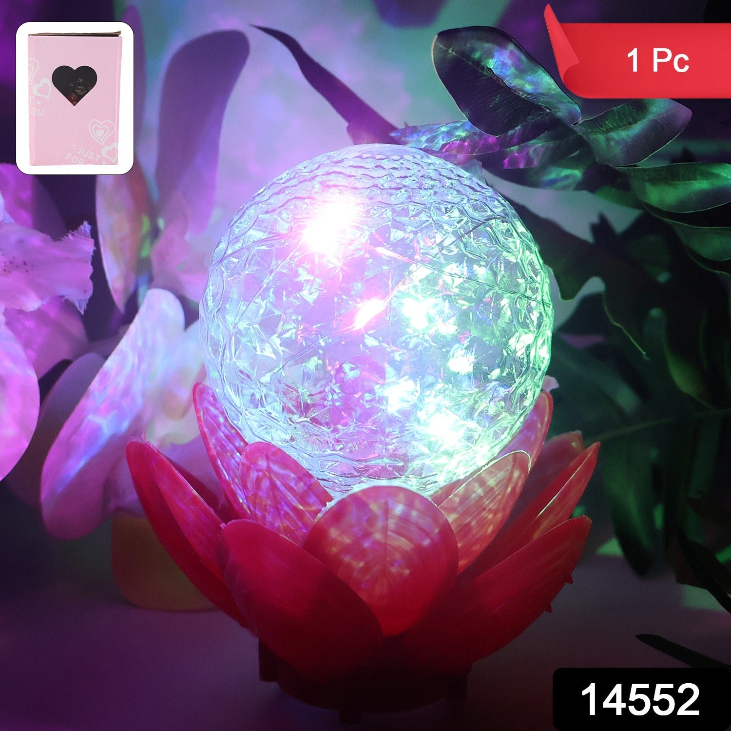 Color changing LED night lamp shaped as crystal lotus decorative light