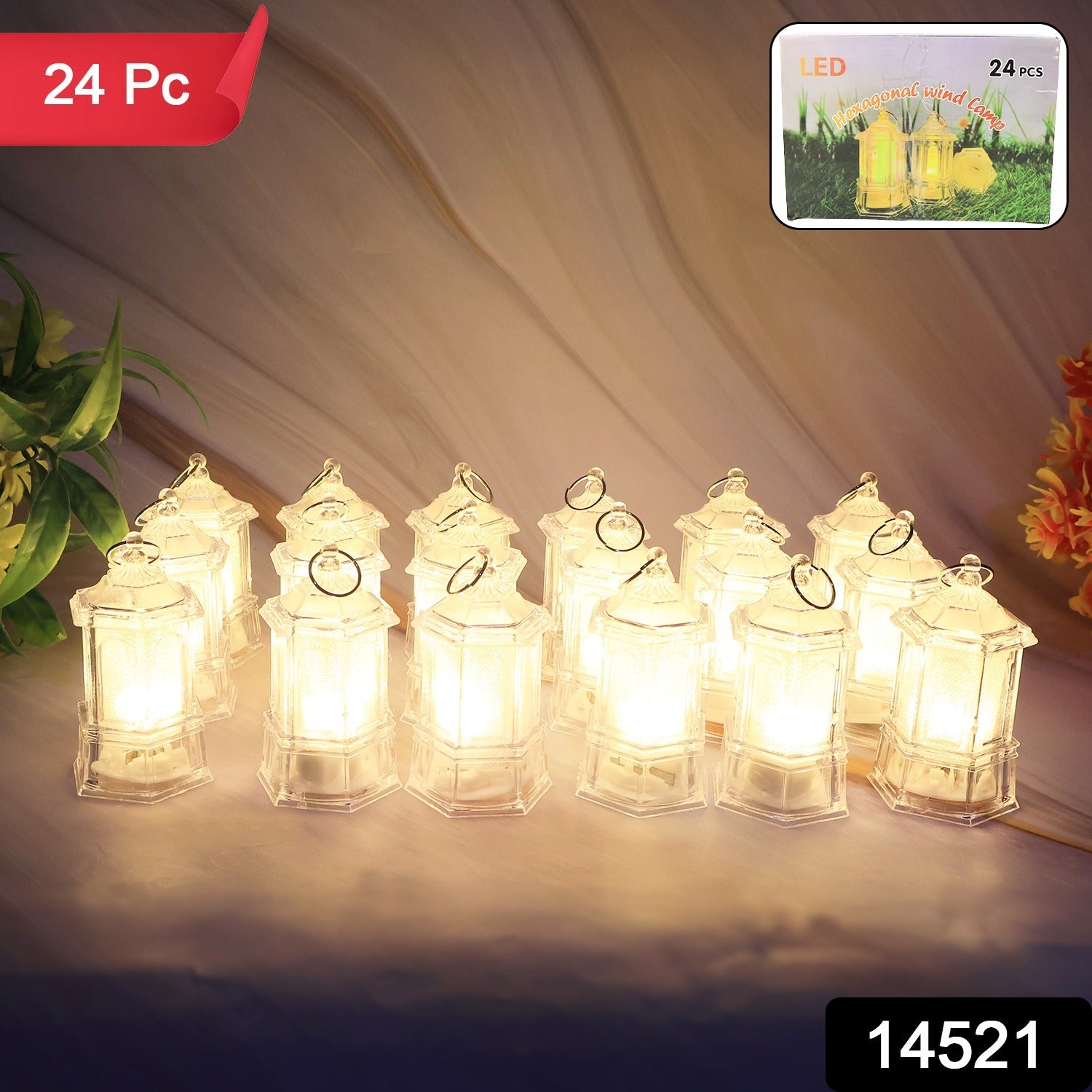 Decorative LED lantern light set arranged for home festival decoration