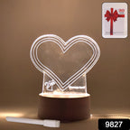 Close-up of 3D acrylic visualization lamp with pen and illuminated messages