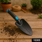 Plastic gardening shovel for soil digging with ergonomic grip