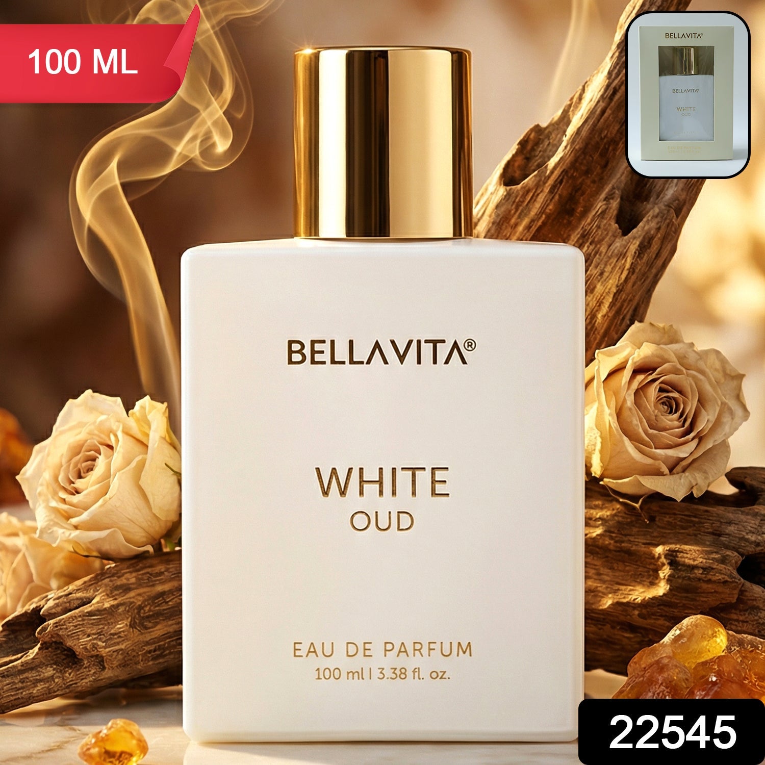 Close-up of Bellavita White Oud unisex perfume spray application