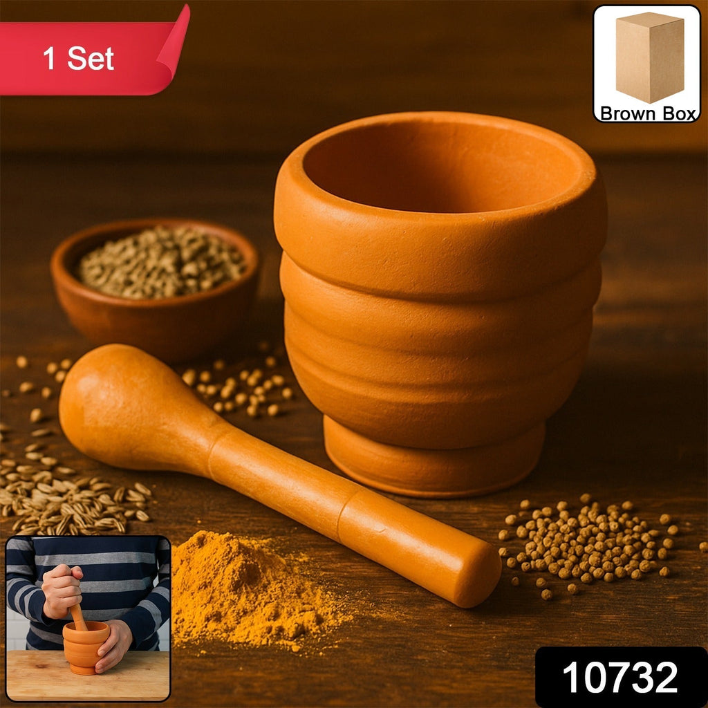 Plastic mortar and pestle with freshly crushed spices inside, showcasing its efficient grinding capability.