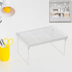 Foldable plastic organizer storage rack suitable for bathroom and kitchen