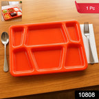 Plastic serving tray with multiple compartments ideal for portion control and mess-free meals