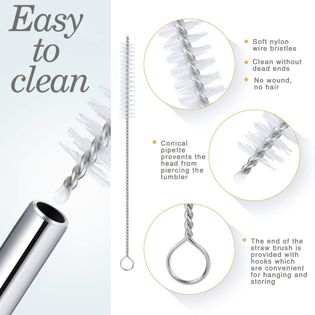 Close-up view of the smooth, polished tips of the reusable Stainless Steel Straws.